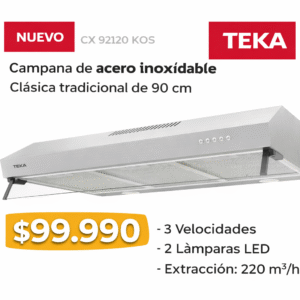 Campana Clásica tradicional de acero inoxidable en 90 cm